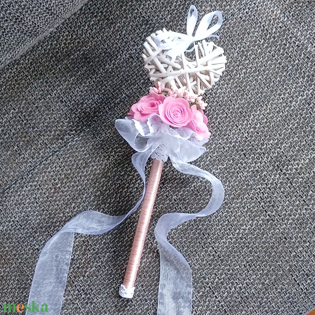 Csokor vesszőszívvel, ballagásra, alkalmakra - otthon & életmód - dekoráció - virágdísz és tartó - csokor & virágdísz - Meska.hu