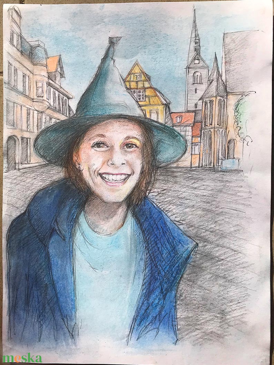 Portrérajz (pasztell vagy szénrajz) fotó vagy fantázia alapján, A4-es vagy A3-as méretben - művészet - festmény - pasztell - Meska.hu