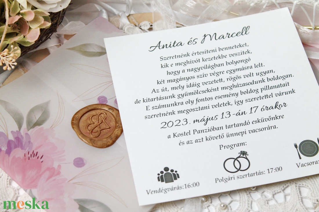 Esküvői meghívó viaszpecséttel - esküvő - meghívó & kártya - meghívó - Meska.hu Esküvői meghívó viaszpecséttel - esküvő - meghívó & kártya - meghívó - Meska.hu