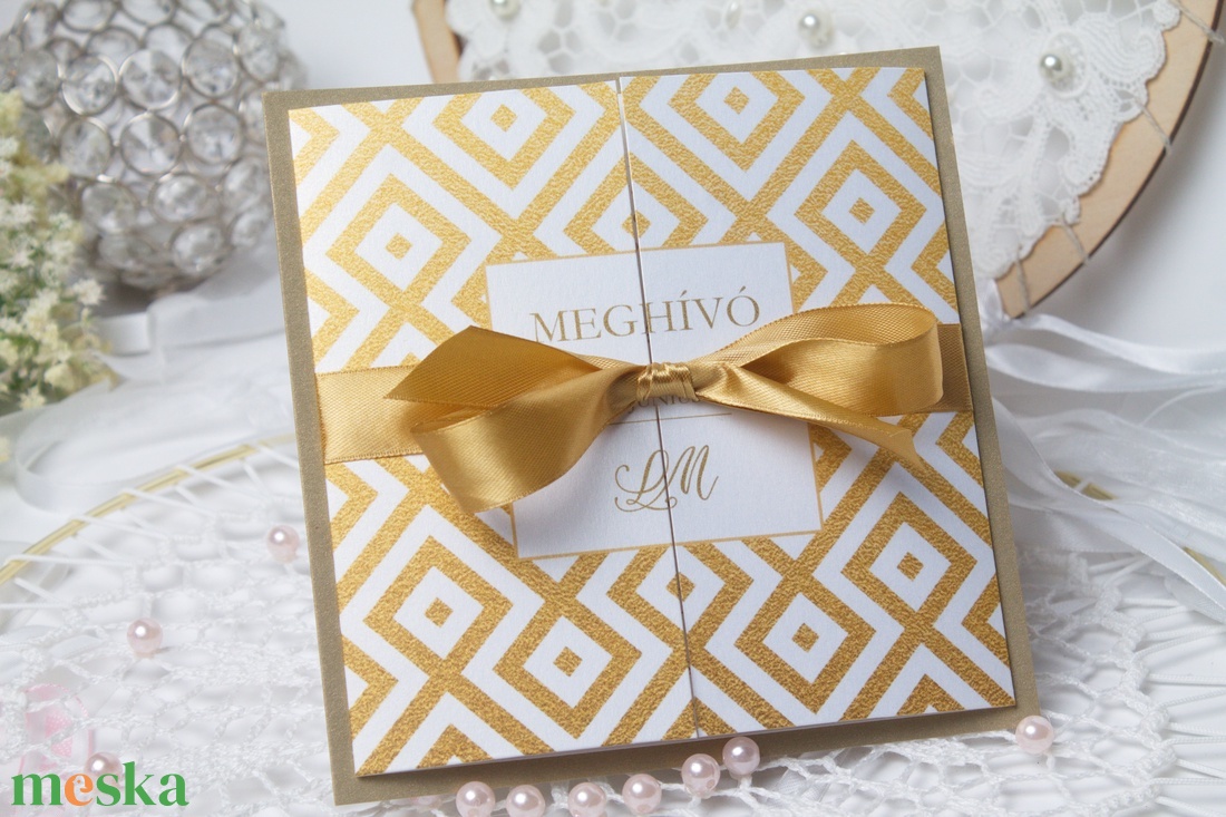 Arany esküvői meghívó ablakos formátumban - esküvő - meghívó & kártya - meghívó - Meska.hu Arany esküvői meghívó ablakos formátumban - esküvő - meghívó & kártya - meghívó - Meska.hu