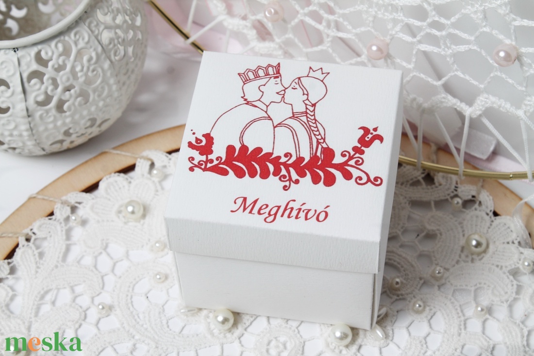 Magyaros esküvői meghívó kocka dobozban - esküvő - meghívó & kártya - meghívó - Meska.hu Magyaros esküvői meghívó kocka dobozban - esküvő - meghívó & kártya - meghívó - Meska.hu
