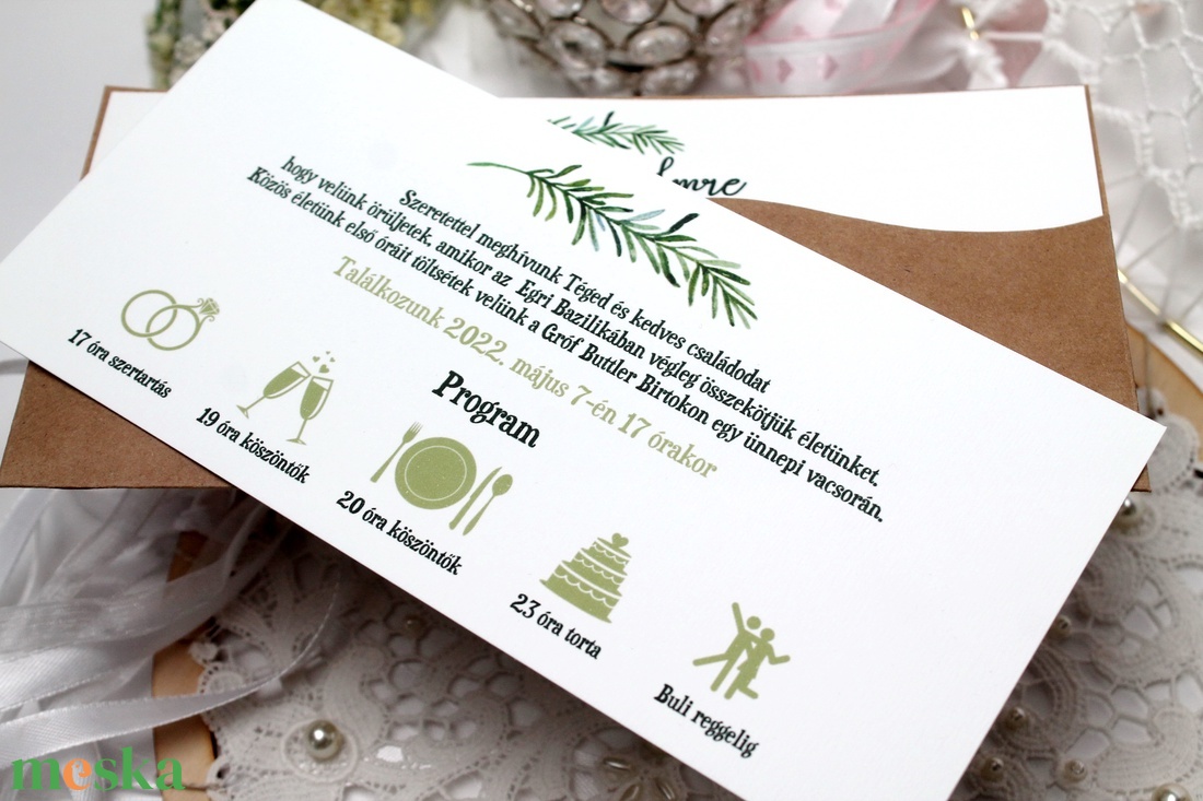 Greenery esküvői meghívó tasakkal és betétlappal - esküvő - meghívó & kártya - meghívó - Meska.hu Greenery esküvői meghívó tasakkal és betétlappal - esküvő - meghívó & kártya - meghívó - Meska.hu