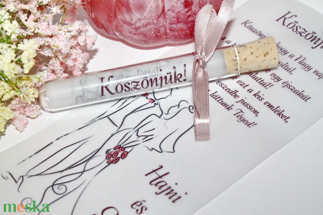 Köszönetajándék üvegcse pausszal - esküvő - emlék & ajándék - köszönőajándék - Meska.hu