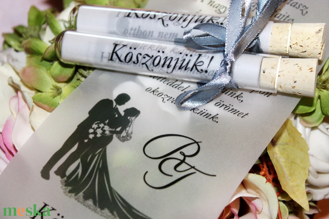 Köszönetajándék üvegcse pausszal - esküvő - emlék & ajándék - köszönőajándék - Meska.hu