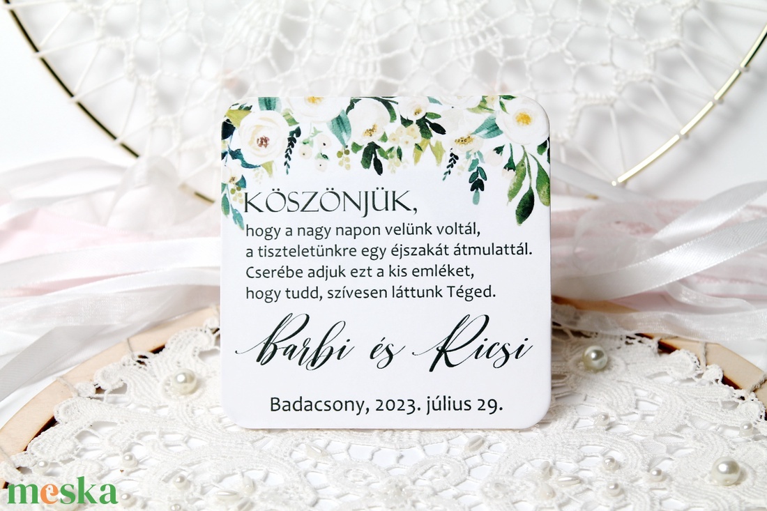 Köszönetajándék söralátét - esküvő - emlék & ajándék - köszönőajándék - Meska.hu