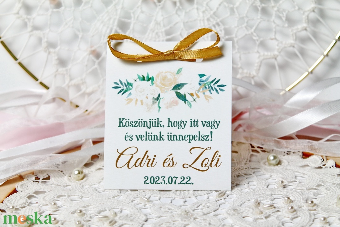 Köszönetajándék tea greenery stílusban - esküvő - emlék & ajándék - köszönőajándék - Meska.hu