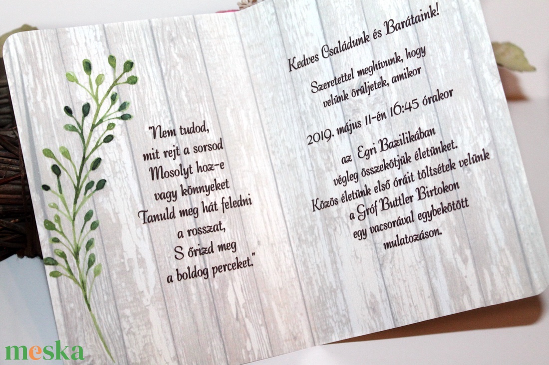 Greenery esküvői meghívó kinyitható formátumban - esküvő - meghívó & kártya - meghívó - Meska.hu Greenery esküvői meghívó kinyitható formátumban - esküvő - meghívó & kártya - meghívó - Meska.hu