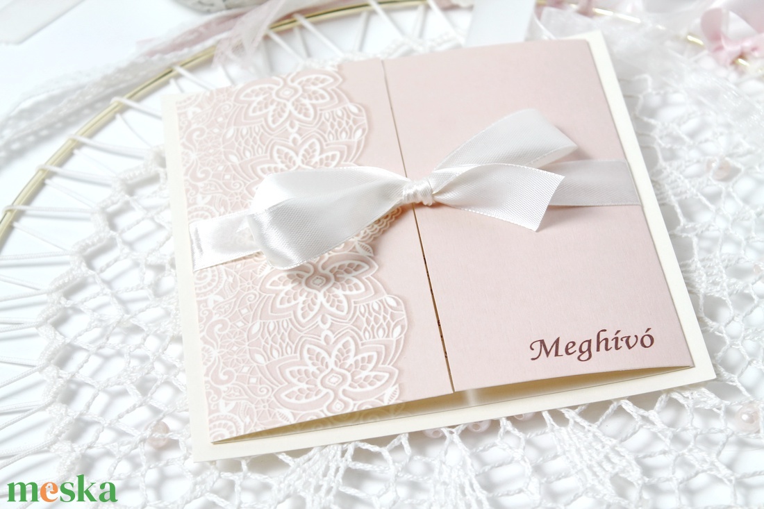 Esküvői meghívó ablakos formátumban csipke motívummal - esküvő - meghívó & kártya - meghívó - Meska.hu Esküvői meghívó ablakos formátumban csipke motívummal - esküvő - meghívó & kártya - meghívó - Meska.hu