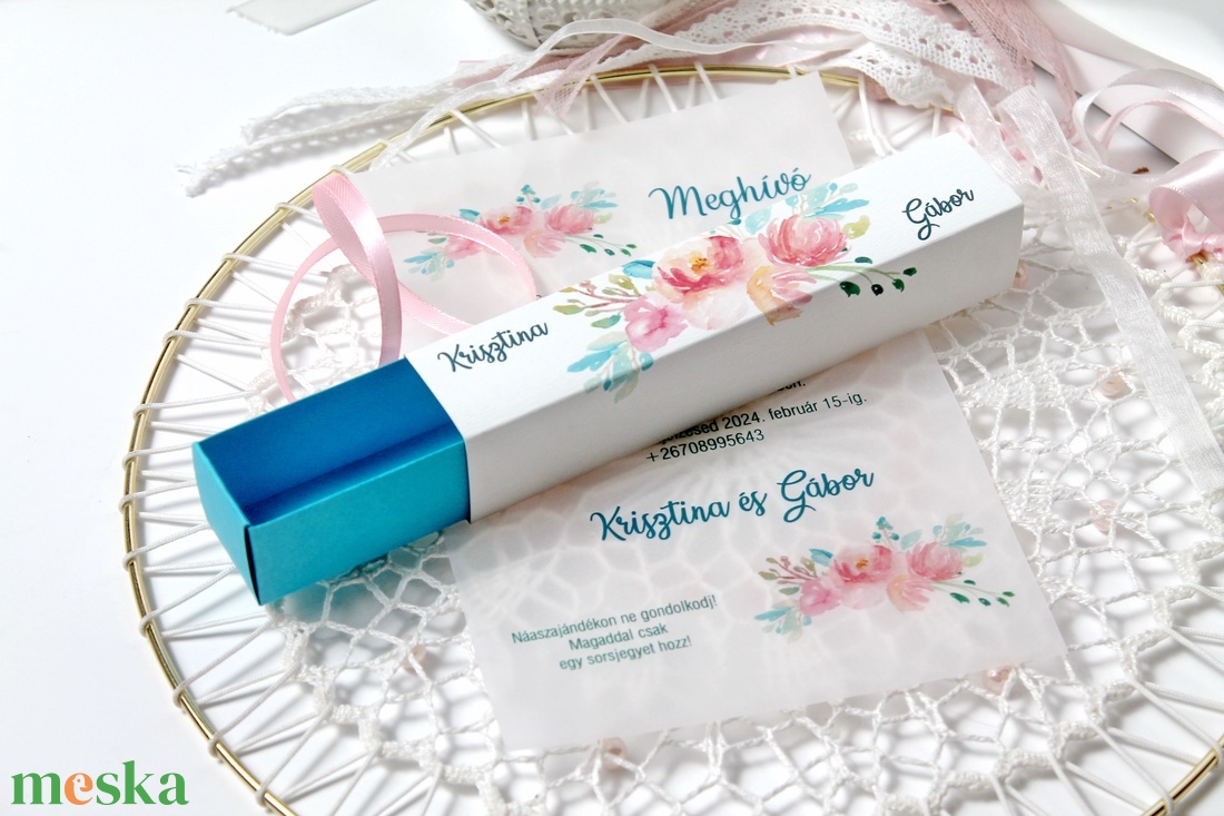 Dobozos esküvői meghívó tekerccsel watercolor motívummal - esküvő - meghívó & kártya - meghívó - Meska.hu Dobozos esküvői meghívó tekerccsel watercolor motívummal - esküvő - meghívó & kártya - meghívó - Meska.hu
