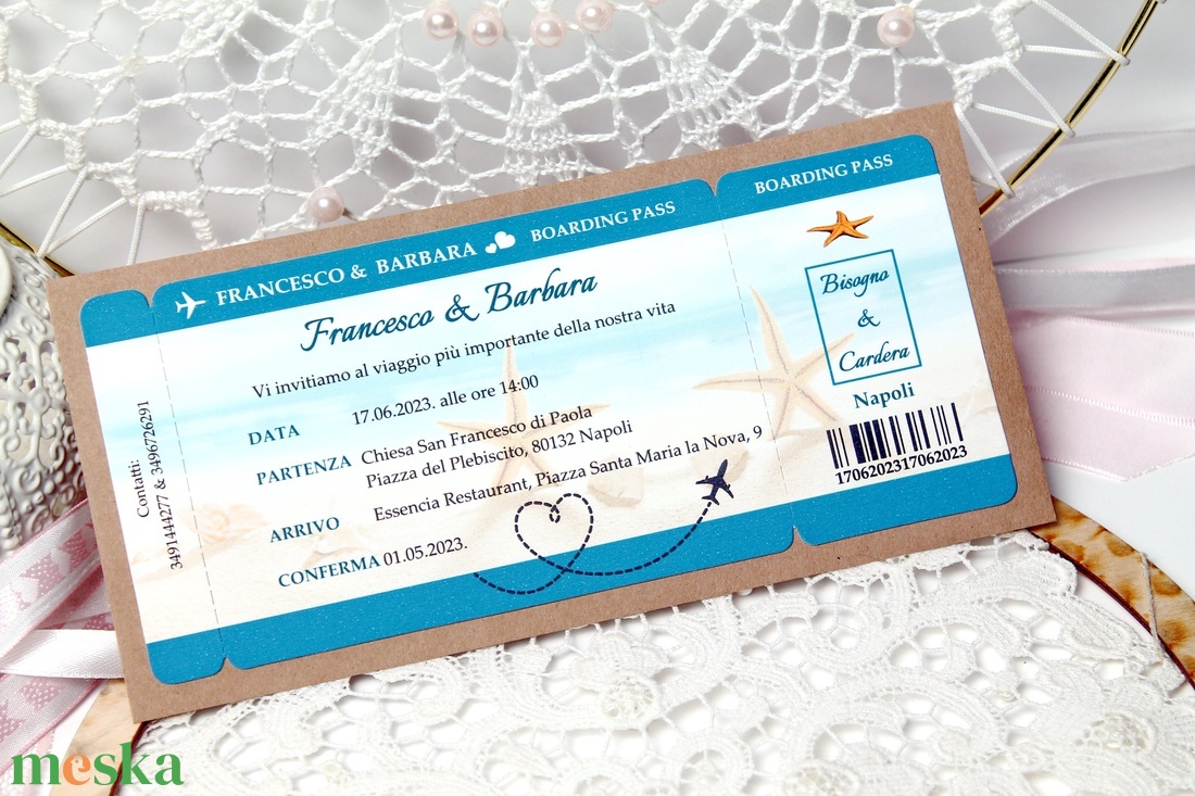 Boarding pass esküvői meghívó - esküvő - meghívó & kártya - meghívó - Meska.hu