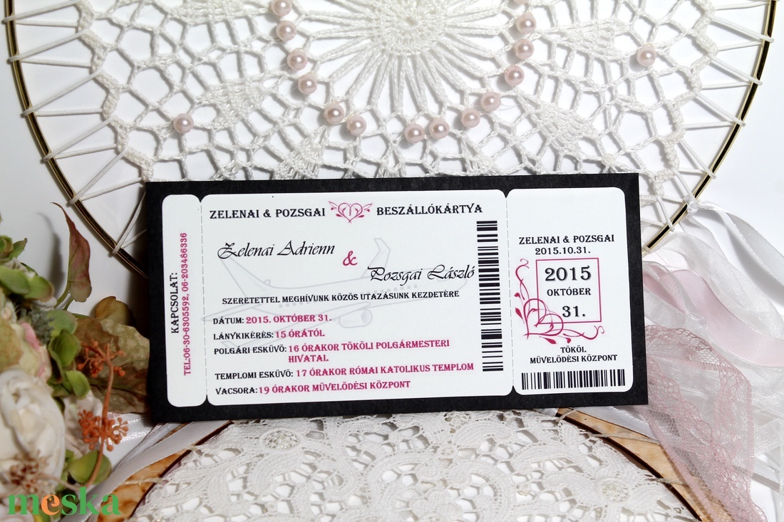 Boarding pass esküvői meghívó - esküvő - meghívó & kártya - meghívó - Meska.hu