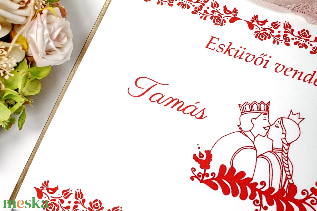 Esküvői vendégkönyv magyaros motívummal - esküvő - emlék & ajándék - vendégkönyv - Meska.hu