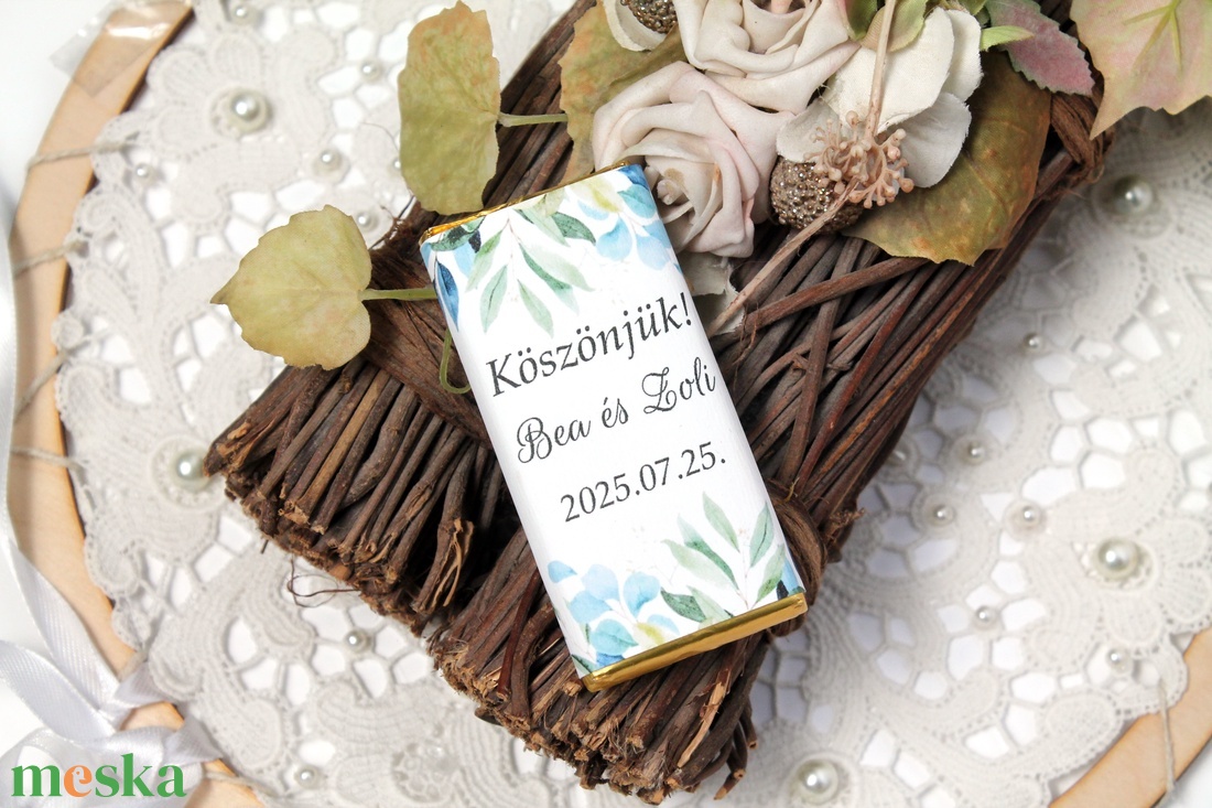 Köszönetajándék csoki greenery grafikával - esküvő - emlék & ajándék - köszönőajándék - Meska.hu