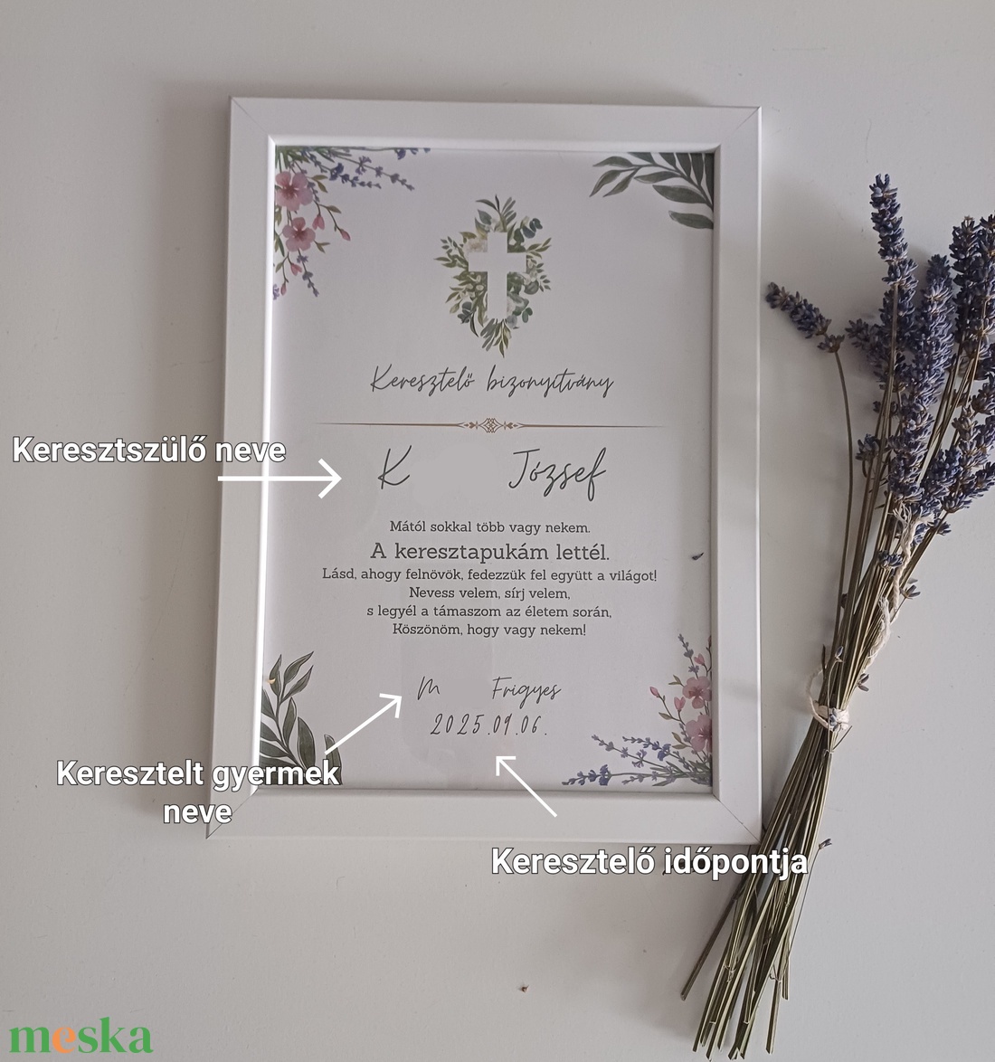 Keresztelő bizonyítvány / Keresztelő emléklap - játék & sport - keresztelőajándékok - Meska.hu