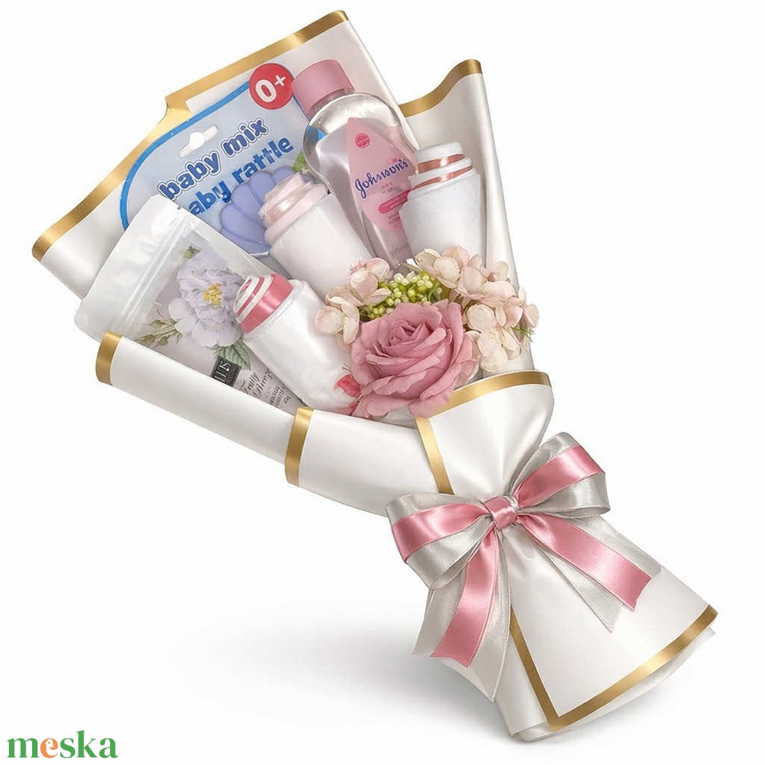 Babaköszöntő csokor - baba - mama - babalátogató ajándékcsomag - Meska.hu