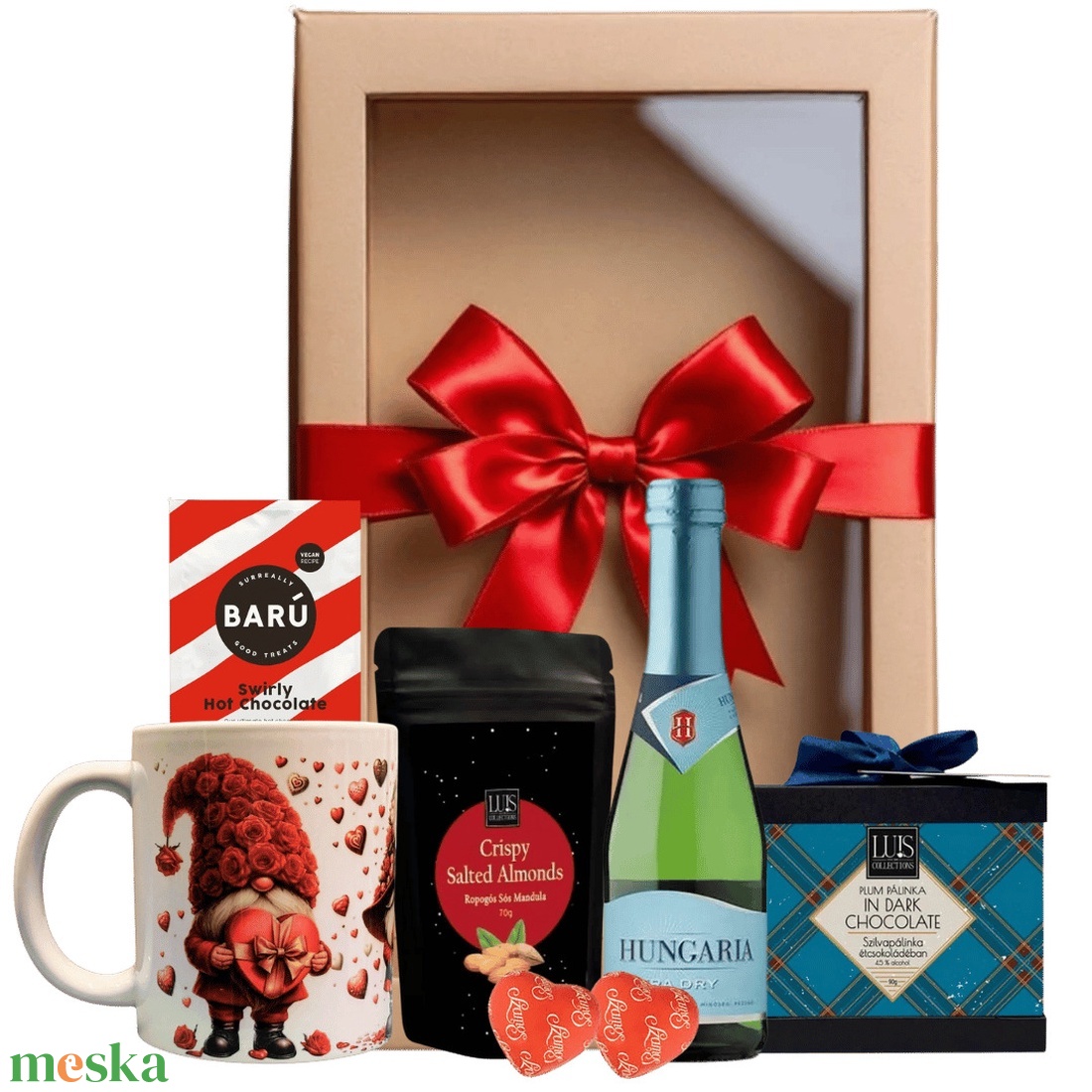 Valentino Valentin napi ajándékcsomag - élelmiszer - gourmet ajándékcsomag - Meska.hu