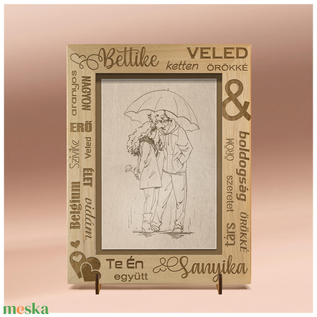 Lézergravírozással készült képkeret, születésnapra, Valentinnapra rendelhető, különleges alkalmakra - otthon & életmód - dekoráció - kép & falikép - képkeret - Meska.hu