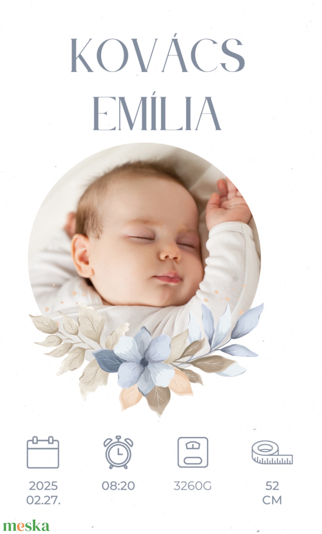 Egyedi Születési Értesítő Poszter - baba - mama - babaszoba dekoráció - babaposzter - Meska.hu