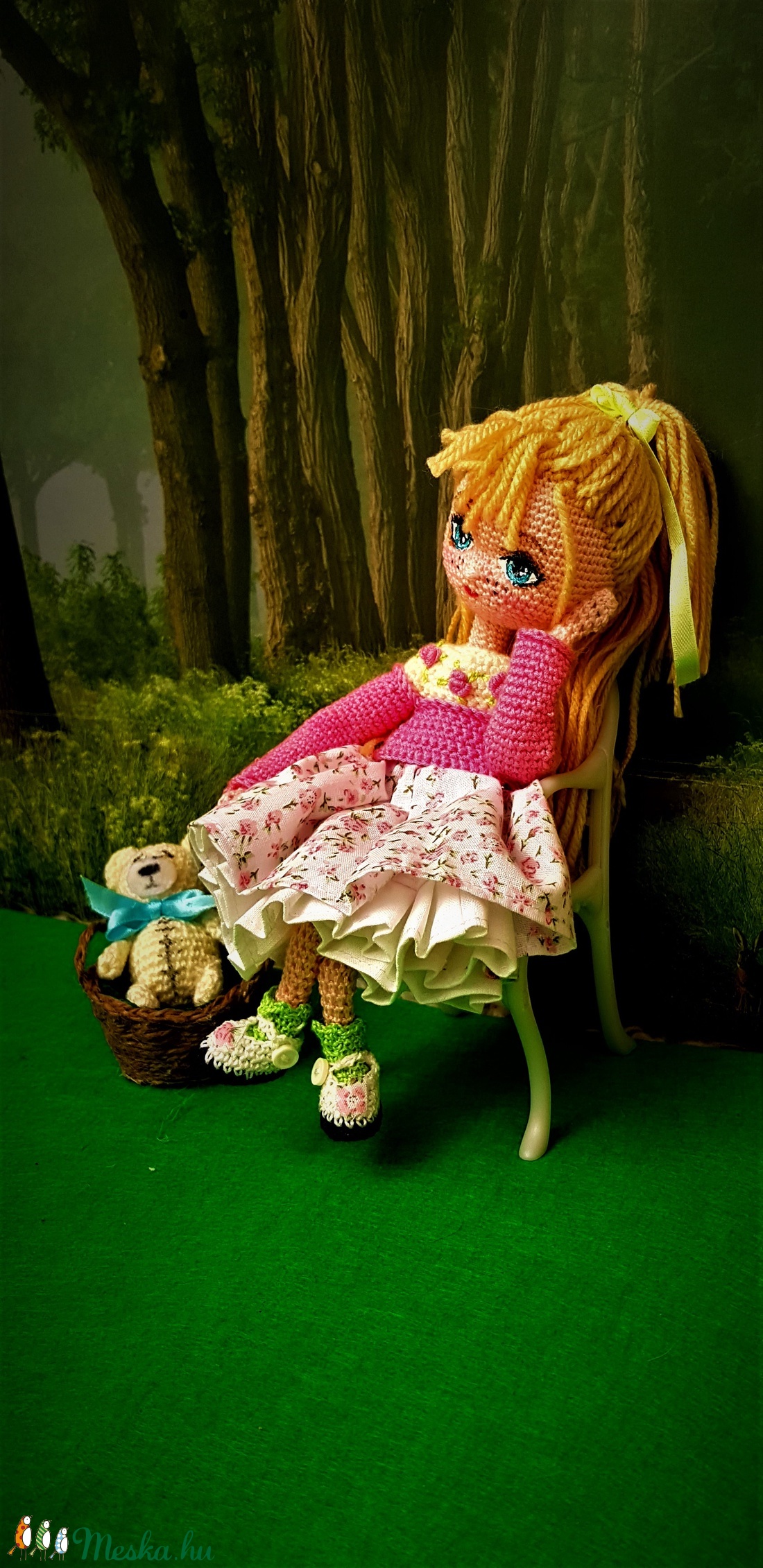 Zsuzsu baba rózsaszín pulcsiban - játék & sport - baba & babaház - öltöztethető baba - Meska.hu