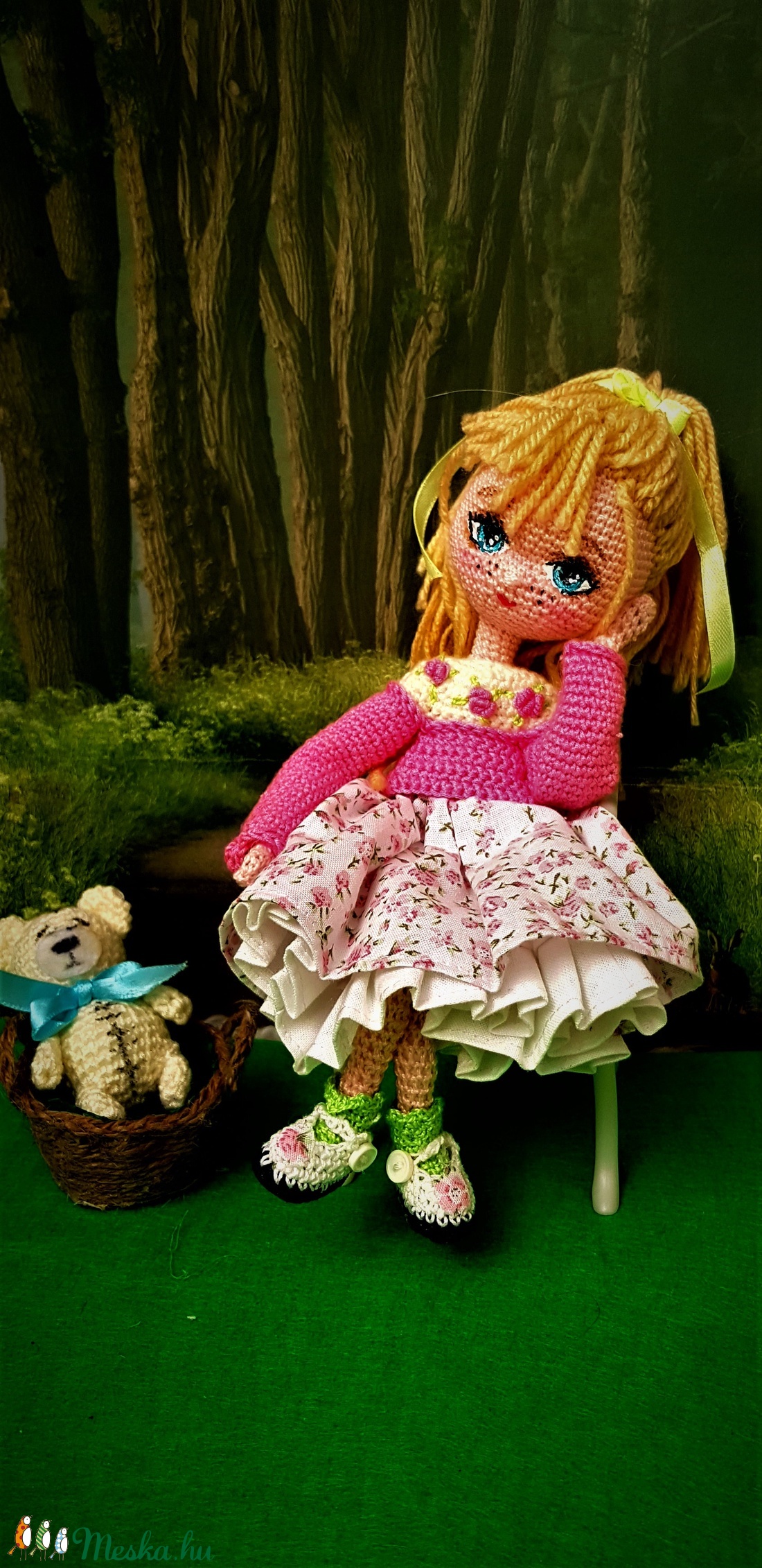 Zsuzsu baba rózsaszín pulcsiban - játék & sport - baba & babaház - öltöztethető baba - Meska.hu