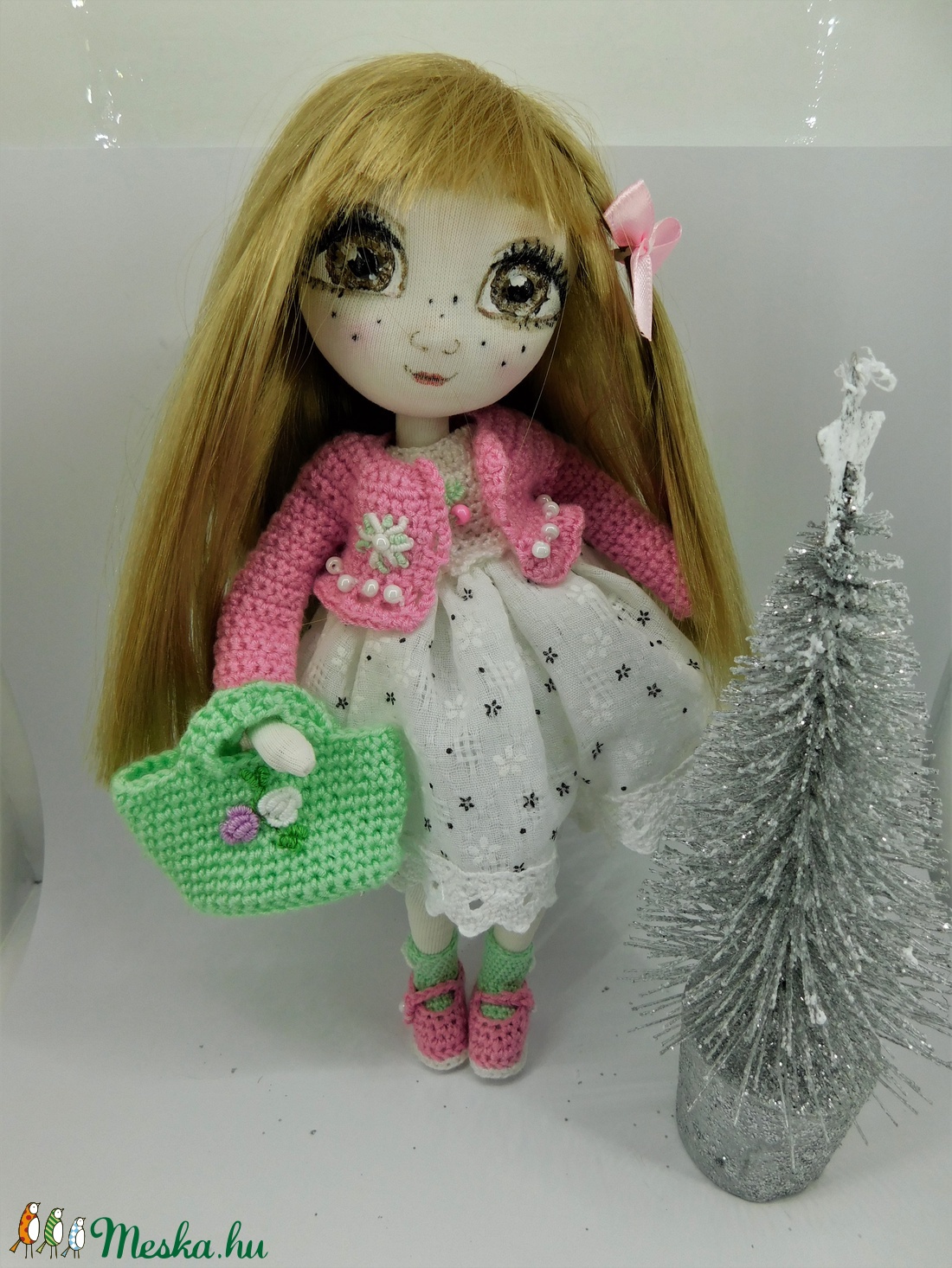 Zsuzsu baba ,kis táskával - játék & sport - baba & babaház - baba - Meska.hu