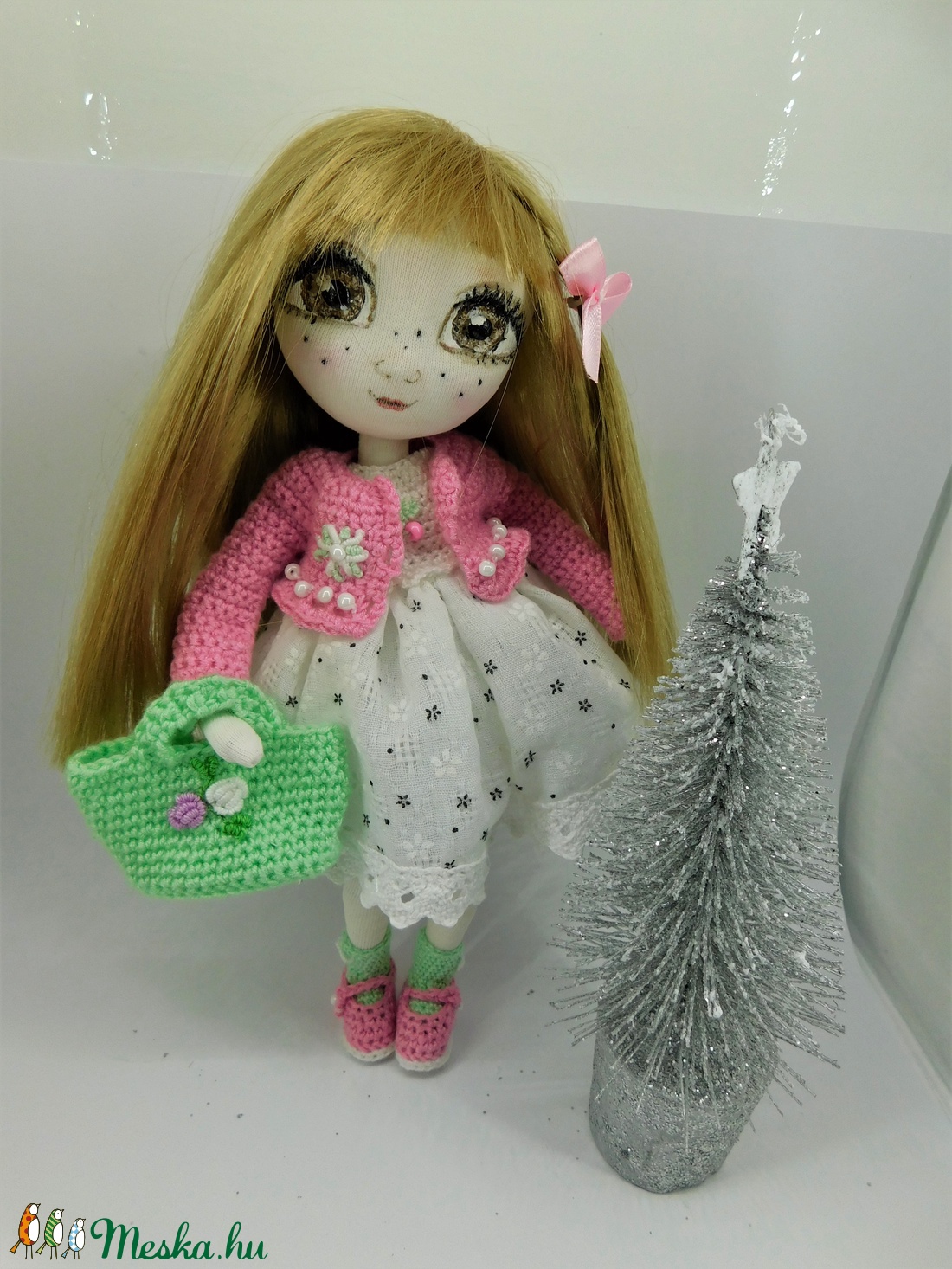 Zsuzsu baba ,kis táskával - játék & sport - baba & babaház - baba - Meska.hu