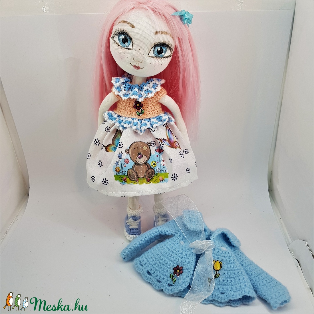 Zsuzsu baba,kék pulcsiban - játék & sport - baba & babaház - baba - Meska.hu