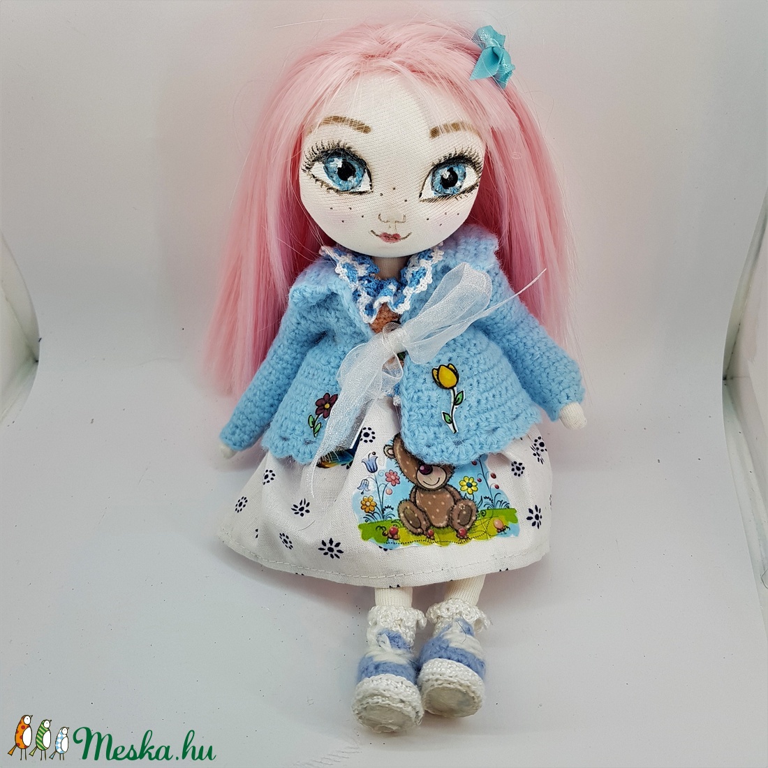 Zsuzsu baba,kék pulcsiban - játék & sport - baba & babaház - baba - Meska.hu