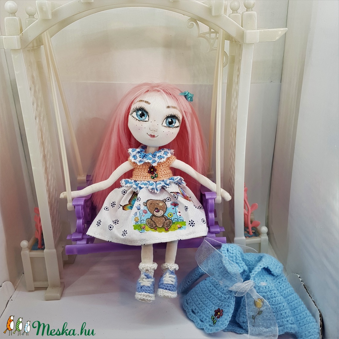 Zsuzsu baba,kék pulcsiban - játék & sport - baba & babaház - baba - Meska.hu