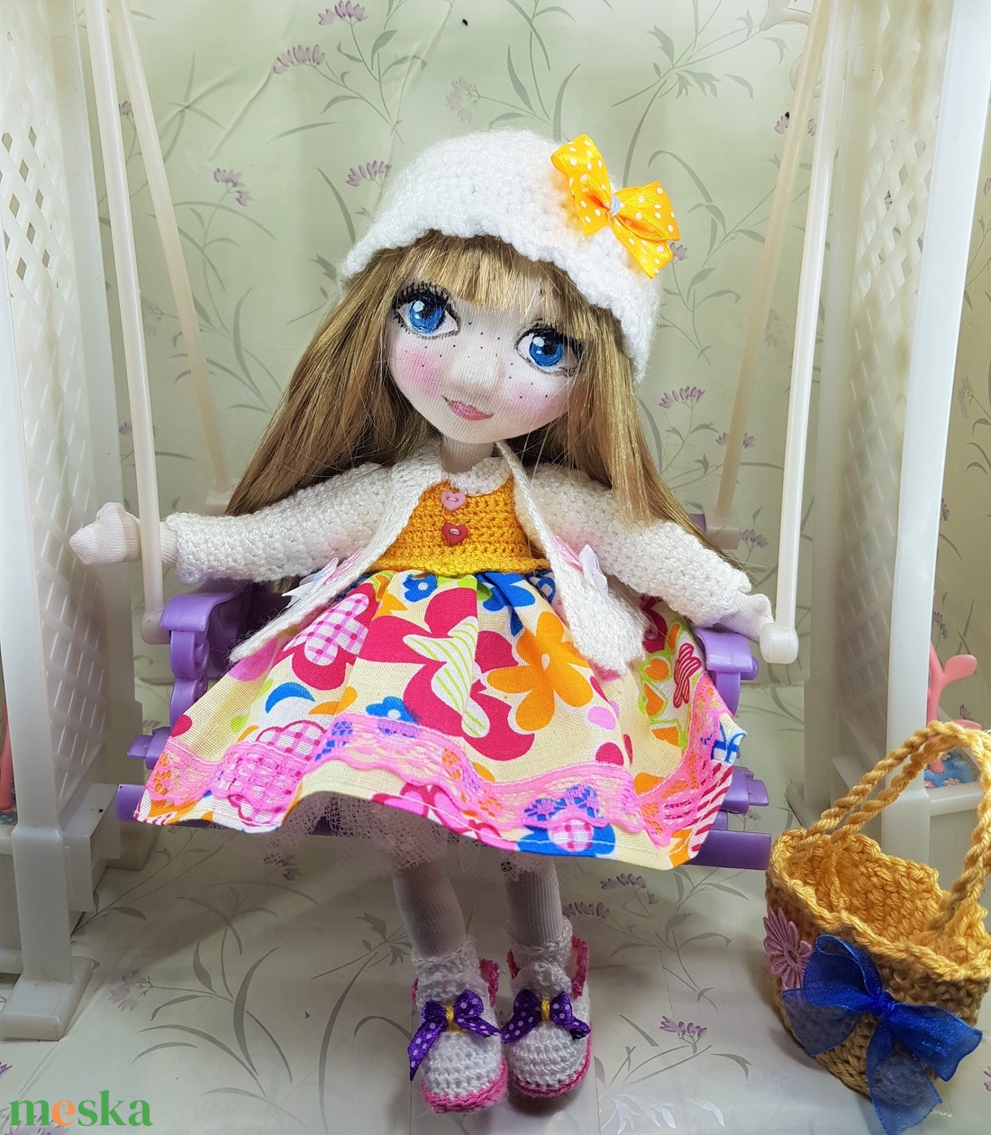 Zsuzsu baba ,kis táskával - játék & sport - baba & babaház - baba - Meska.hu