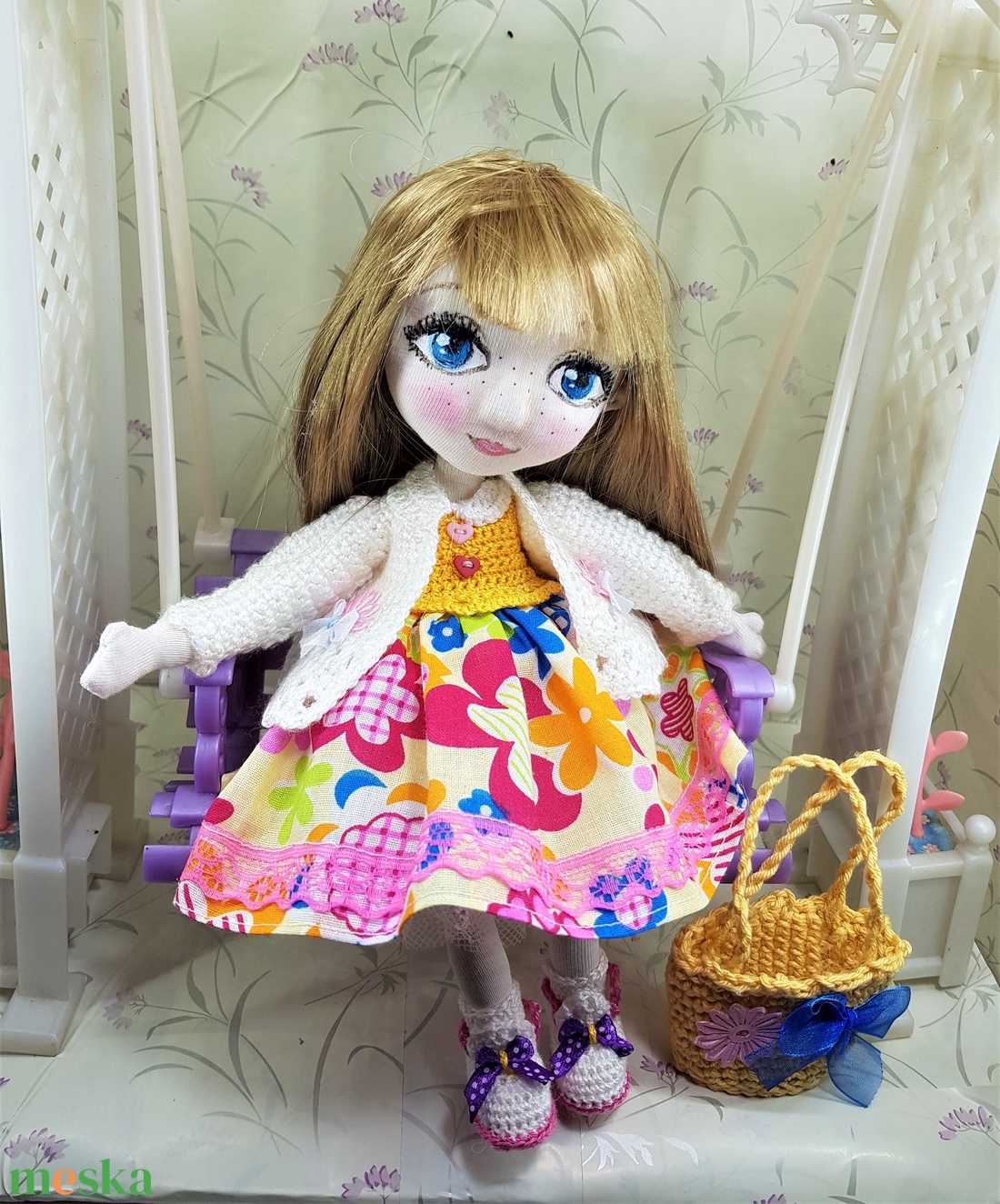 Zsuzsu baba ,kis táskával - játék & sport - baba & babaház - baba - Meska.hu