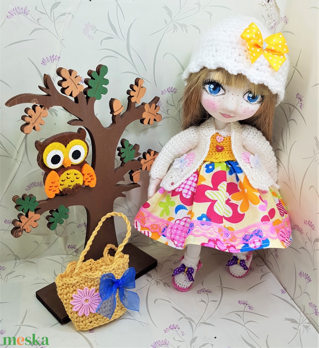 Zsuzsu baba ,kis táskával - játék & sport - baba & babaház - baba - Meska.hu