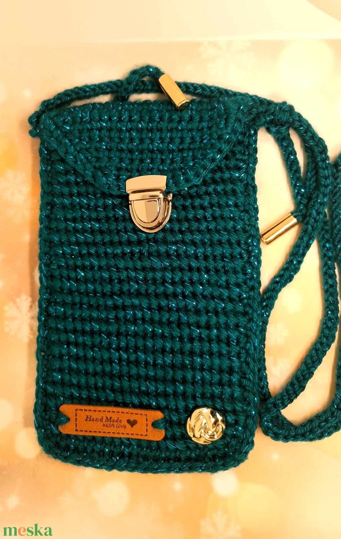 Csillogó, zöld  telefontok - táska & tok - kézitáska & válltáska - válltáska - Meska.hu