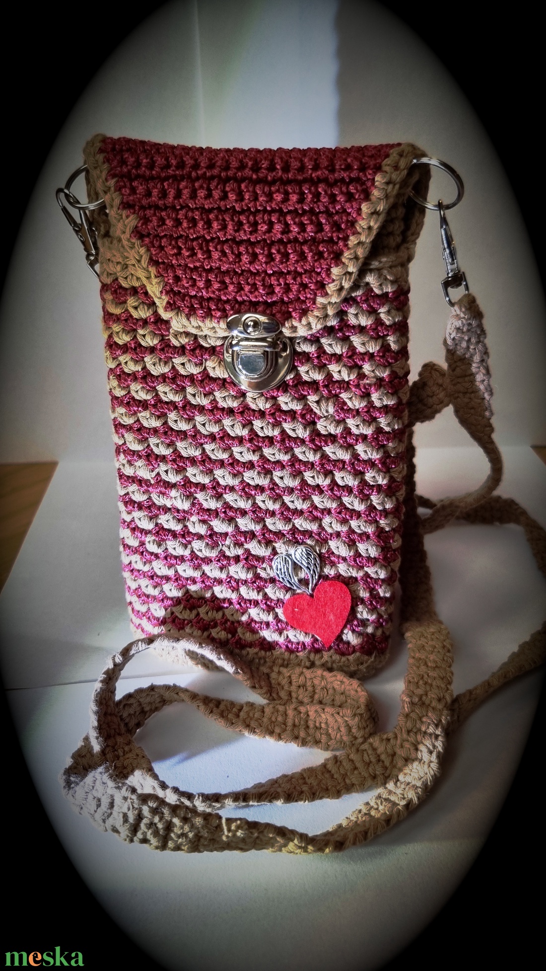 Szívecskés telefontok 2 - táska & tok - kézitáska & válltáska - válltáska - Meska.hu