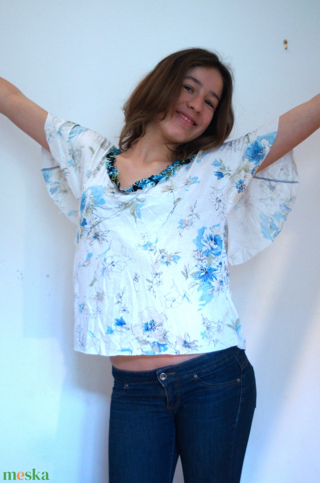 Pillangó ujjú póló - ruha & divat - női ruha - póló, felső - Meska.hu