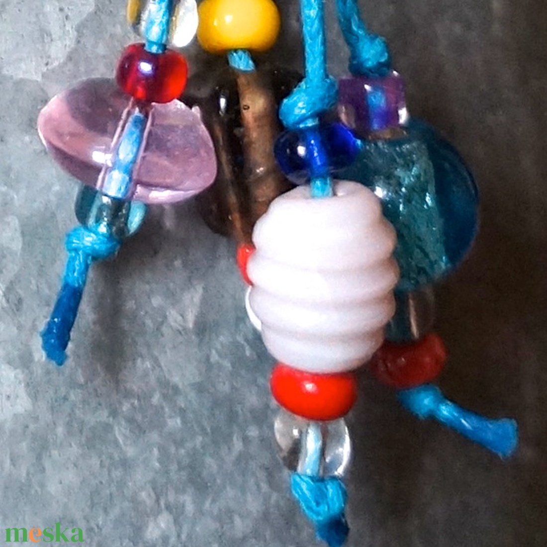 Üveggyöngy fülbevaló - ékszer - fülbevaló - csillár fülbevaló - Meska.hu