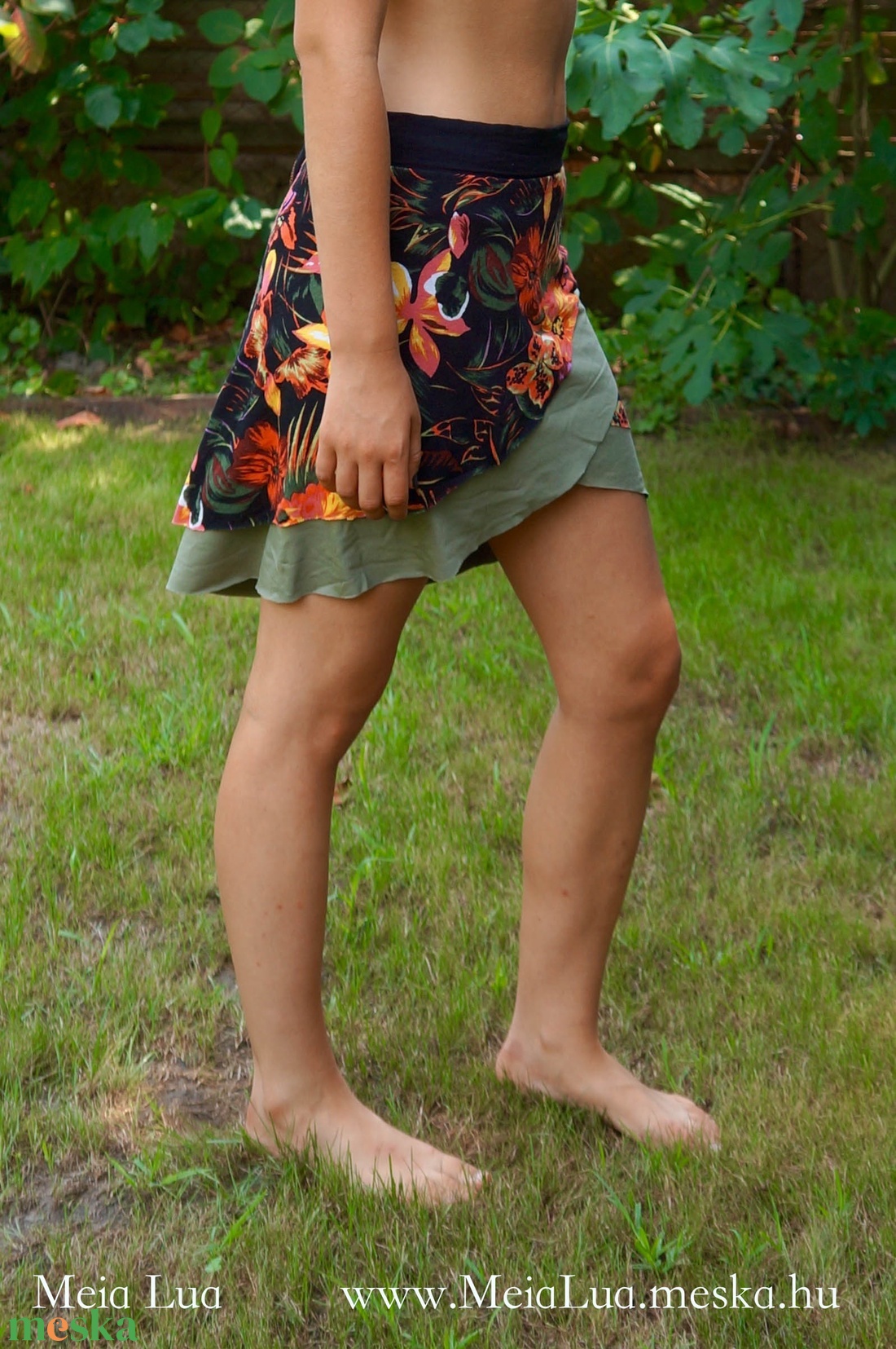 Virágos lapszoknya - ruha & divat - női ruha - szoknya - Meska.hu