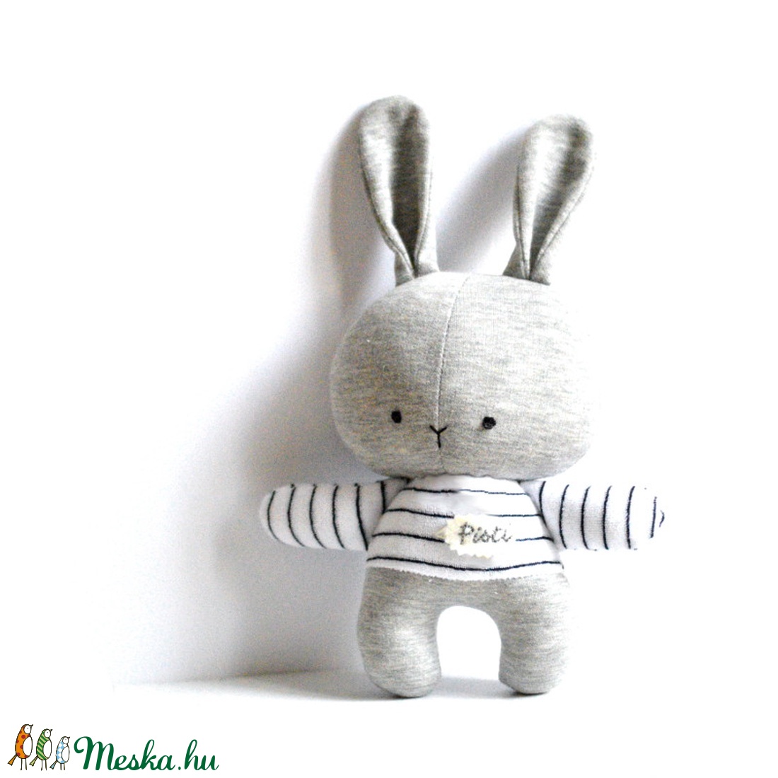 Névre szóló plüss Nyúl Nyuszi Fekete Fehér Játék Plüssjáték Plüss figura Csíkos - játék & sport - plüssállat & játékfigura - nyuszi - Meska.hu