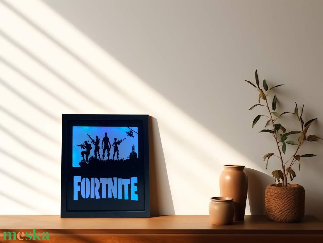 LED Fortnite 02 - otthon & életmód - dekoráció - kép & falikép - fából készült kép - Meska.hu