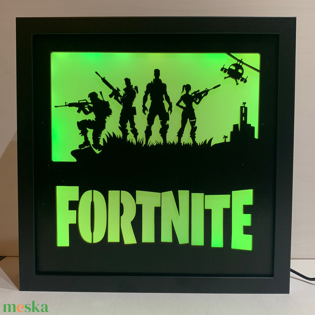 LED Fortnite 02 - otthon & életmód - dekoráció - kép & falikép - fából készült kép - Meska.hu