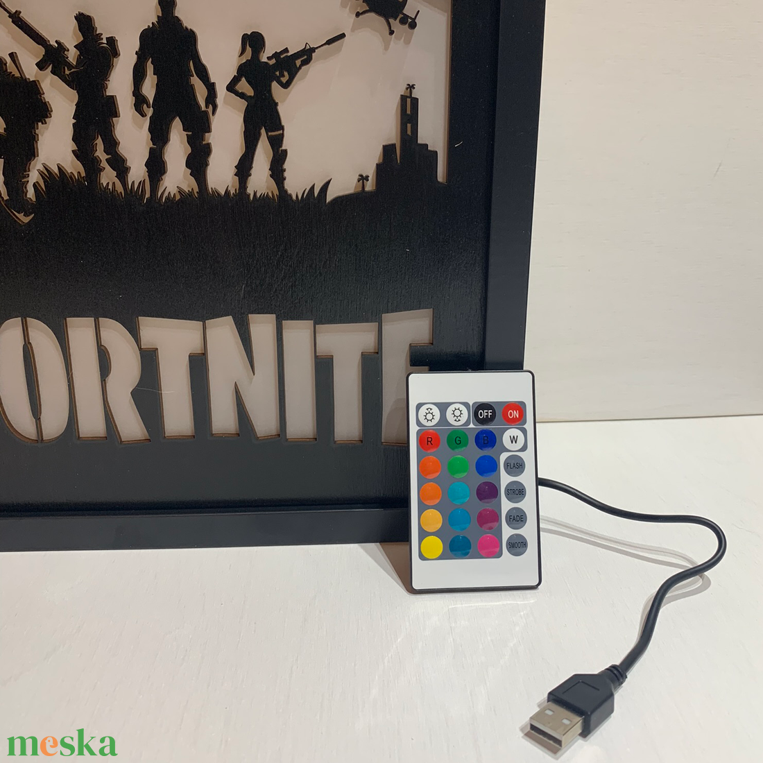 LED Fortnite 02 - otthon & életmód - dekoráció - kép & falikép - fából készült kép - Meska.hu