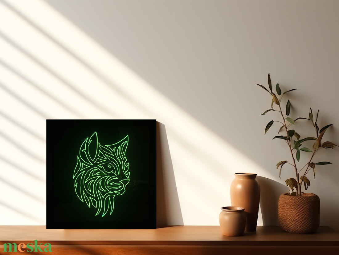 LED Macska 03 - otthon & életmód - dekoráció - kép & falikép - fából készült kép - Meska.hu