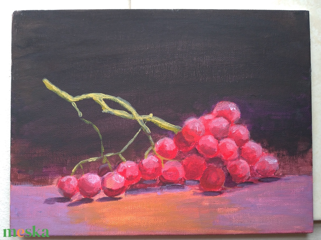 Szőlőfürt - művészet - festmény - akril - Meska.hu