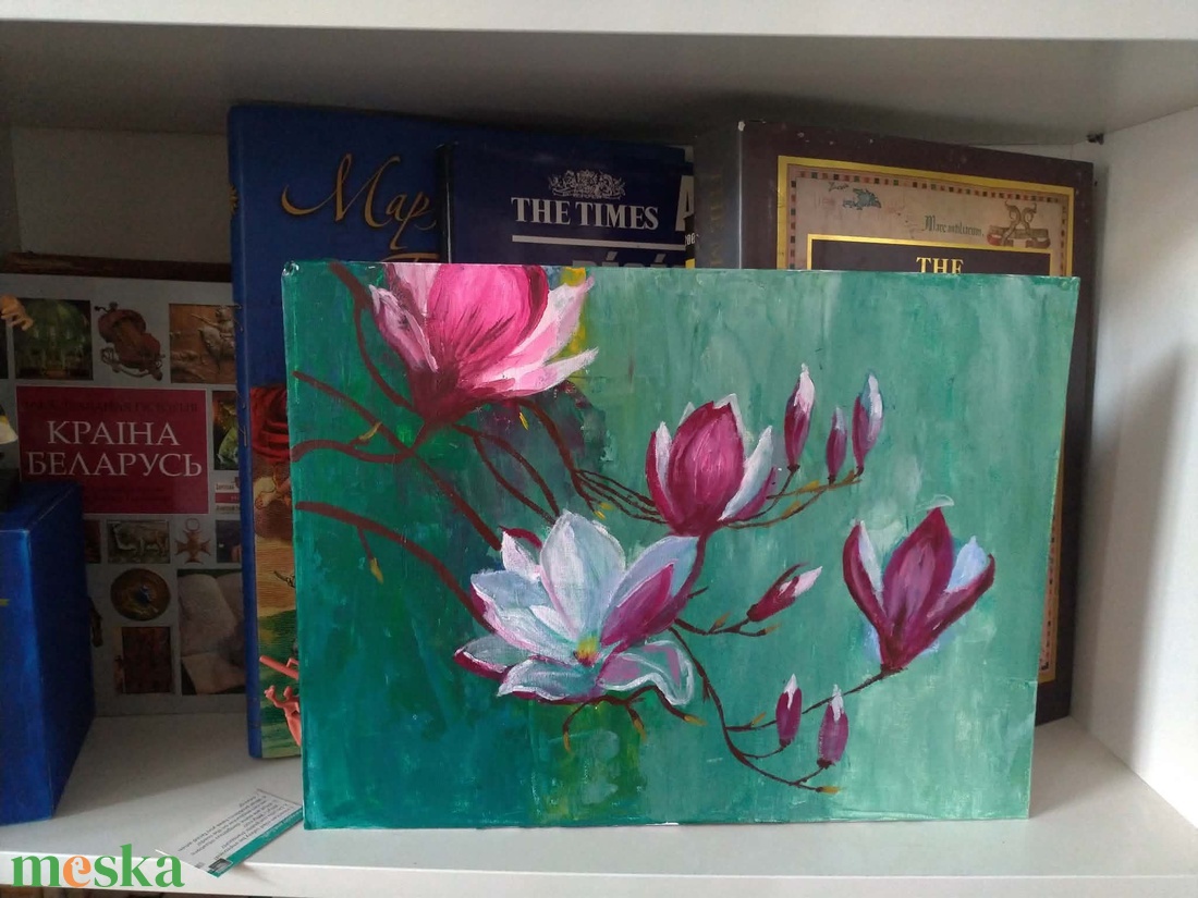 Virágzó tulipánfa - művészet - festmény - akril - Meska.hu