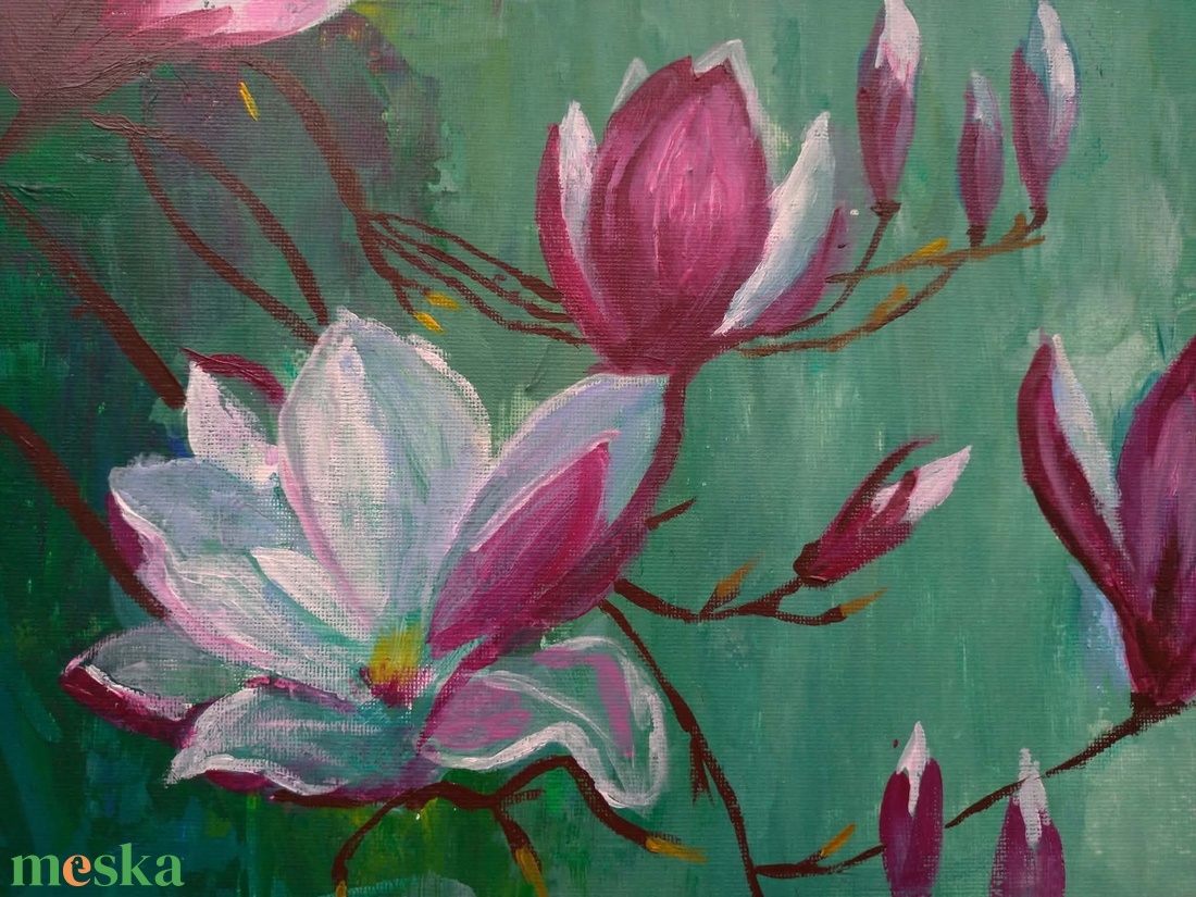 Virágzó tulipánfa - művészet - festmény - akril - Meska.hu