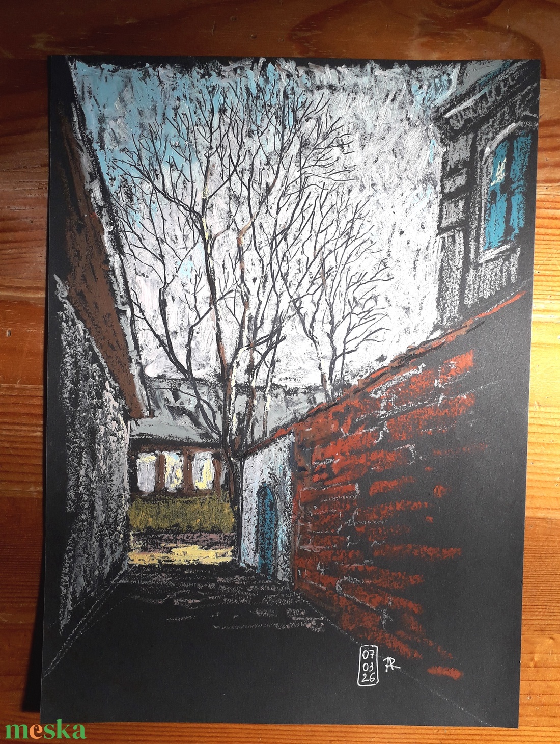 Kora tavasz Vácon (2026. március) - művészet - festmény - pasztell - Meska.hu