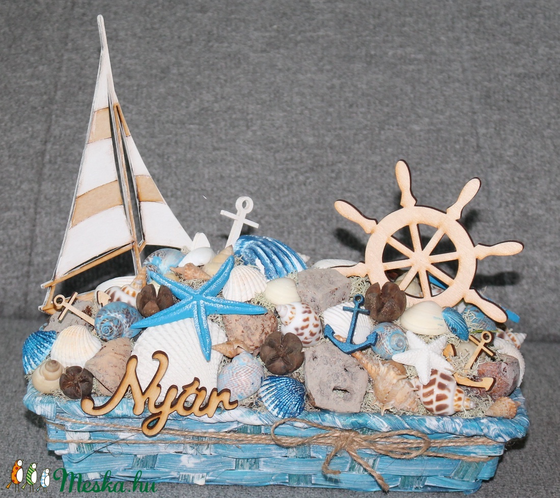 Nyári, tengeri, kagylós asztaldísz - otthon & életmód - dekoráció - Meska.hu