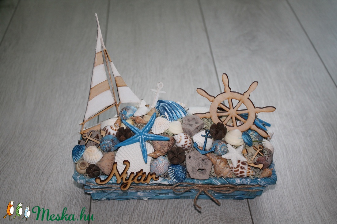 Nyári, tengeri, kagylós asztaldísz - otthon & életmód - dekoráció - Meska.hu