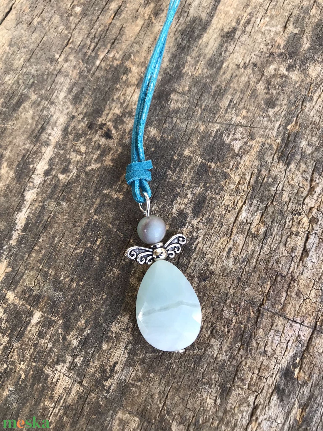 Autós angyal- amazonit - otthon & életmód - autó - visszapillantó dísz - Meska.hu