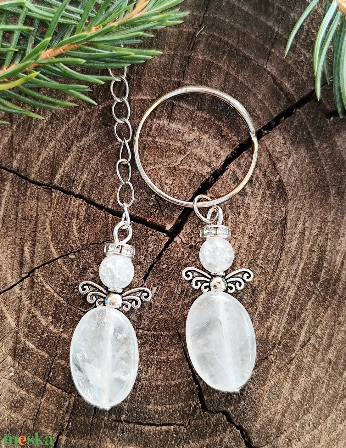 Hegyikristály angyal  - táska & tok - kulcstartó & táskadísz - táskadísz - Meska.hu